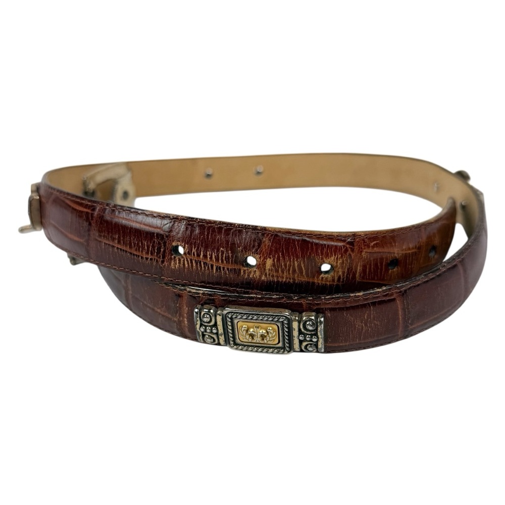 Vintage 1996 Brighton Museum Collection Brown‎ Leather Golden Coin Belt Large - Picture 4 of 13